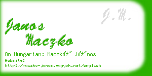 janos maczko business card